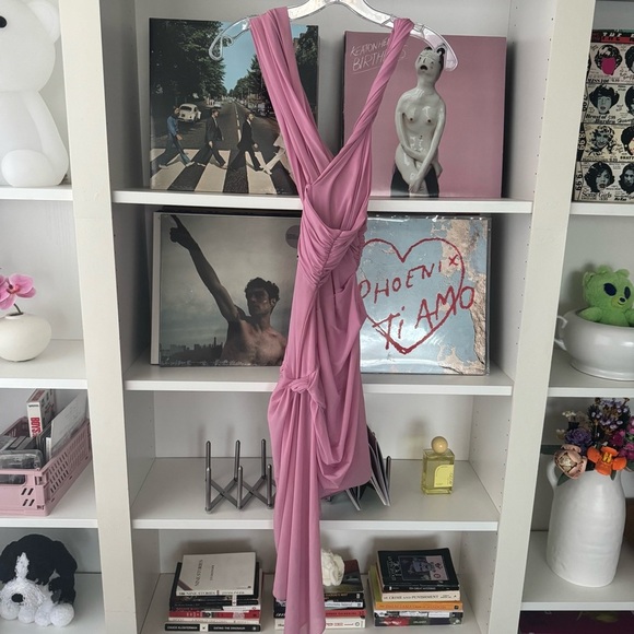 RONNY KOBO Pink Izel Asymmetric Twisted Mini Dress - Picture 6 of 10
